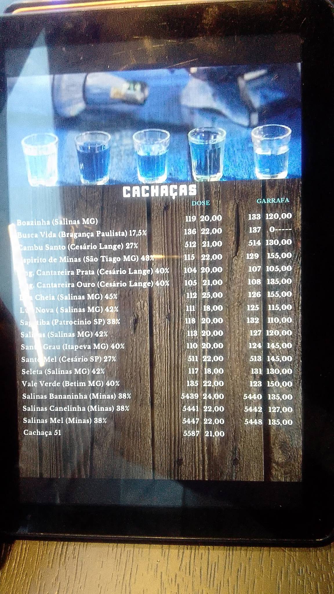 Flag The Bar cardápio