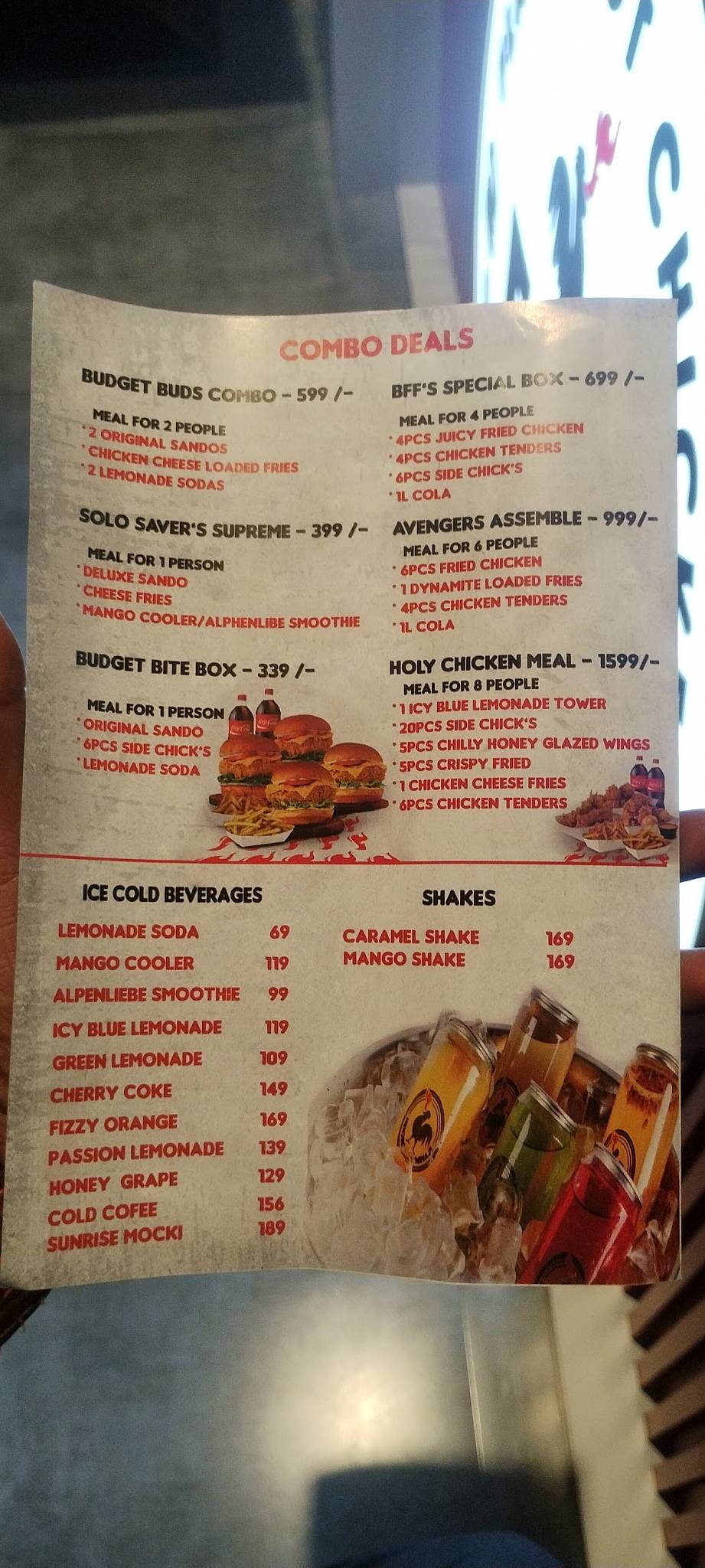 Flamin' Hot Chicken - Kottayam menu