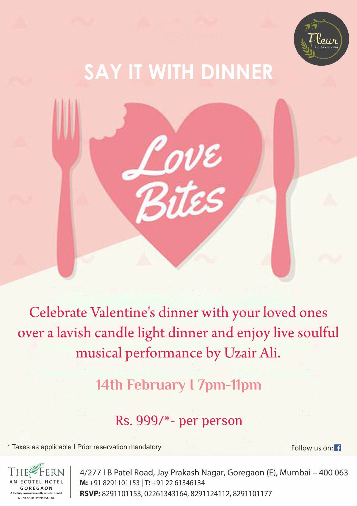 Fleur Restaurant - The Fern Hotel Goregaon menu