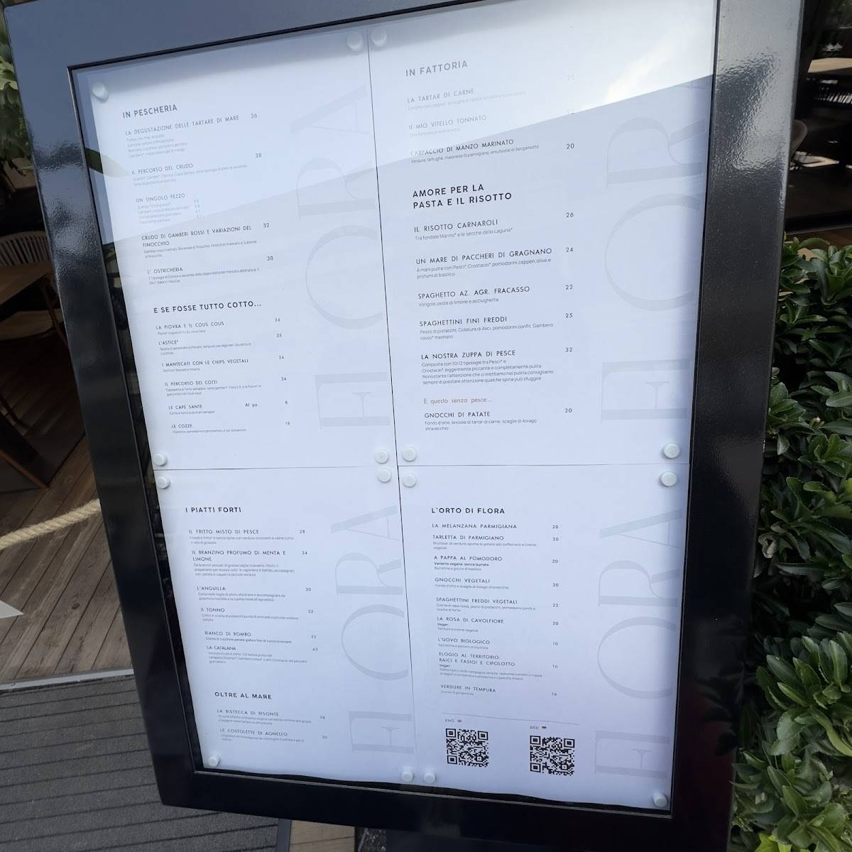 Menu di Flora - Cucina, Bottega, Vino 