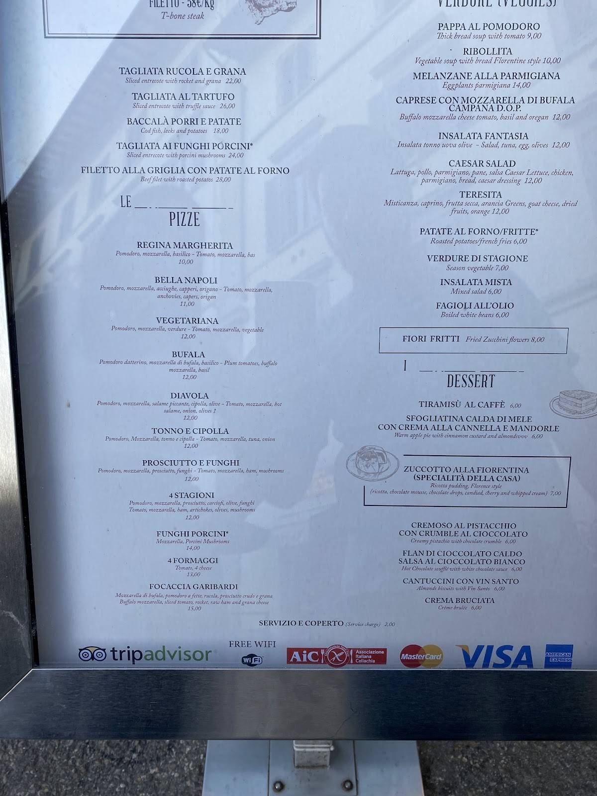 Menu di Trattoria Da Garibardi