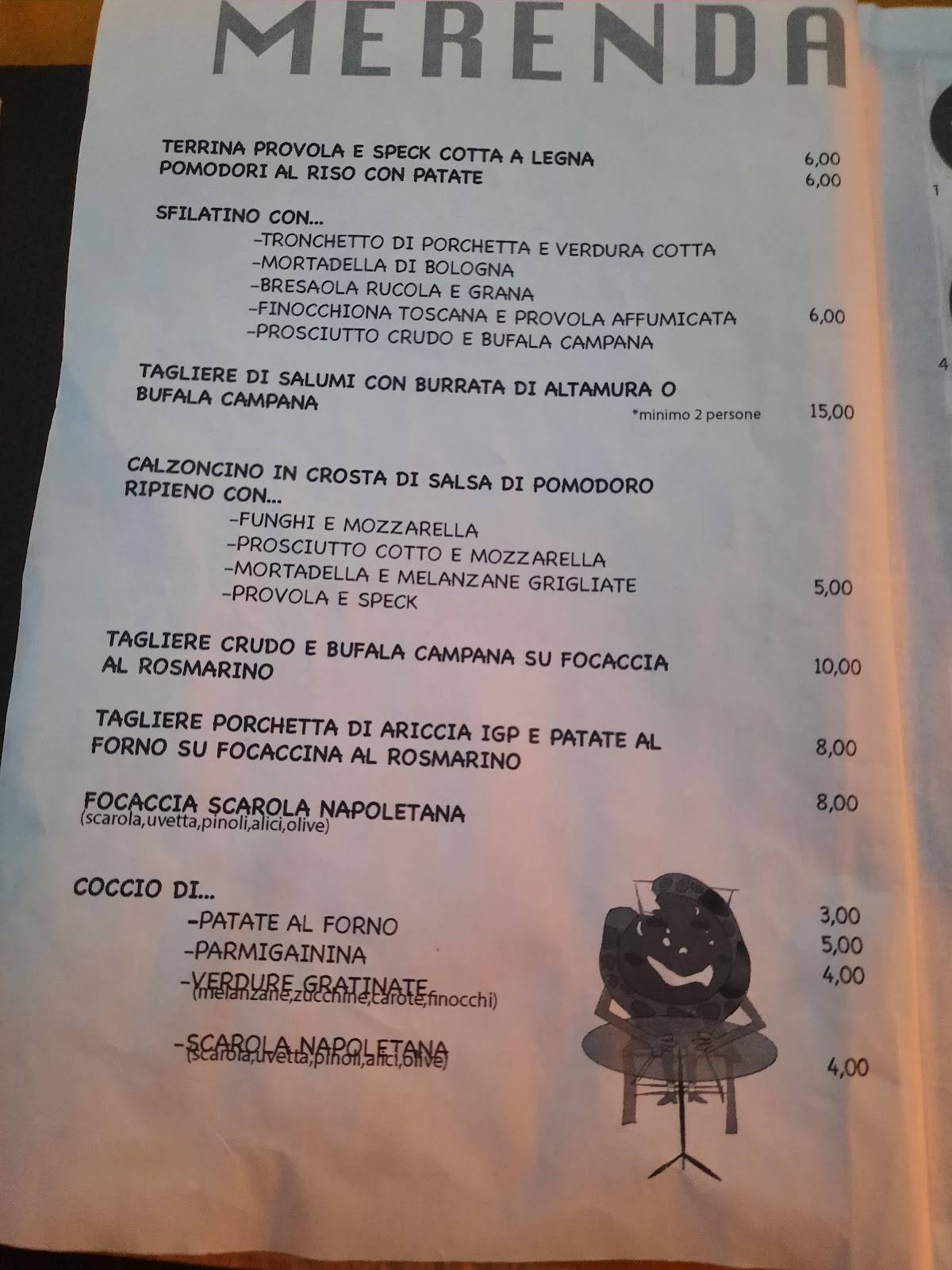 Menu di FOCACCIOTTO 