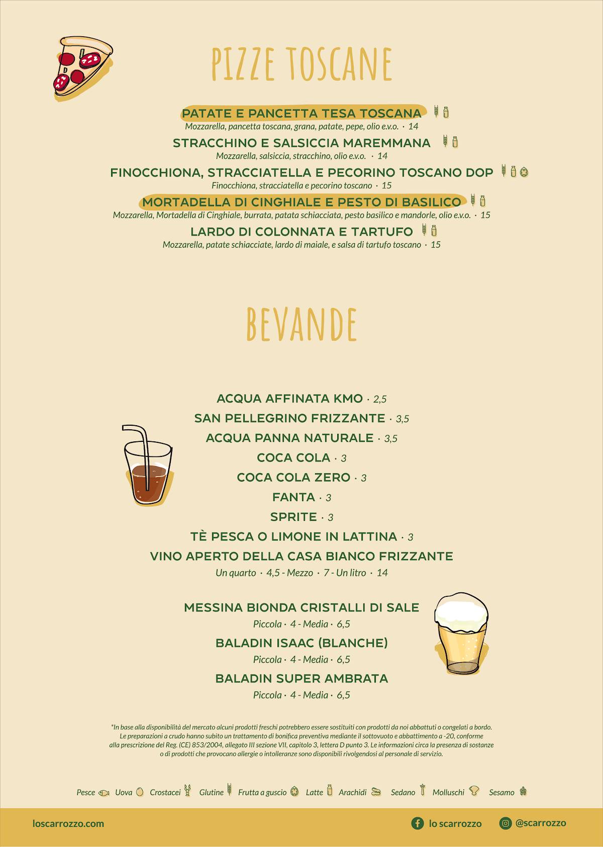 Menu di Ristorante Lo Scarrozzo 