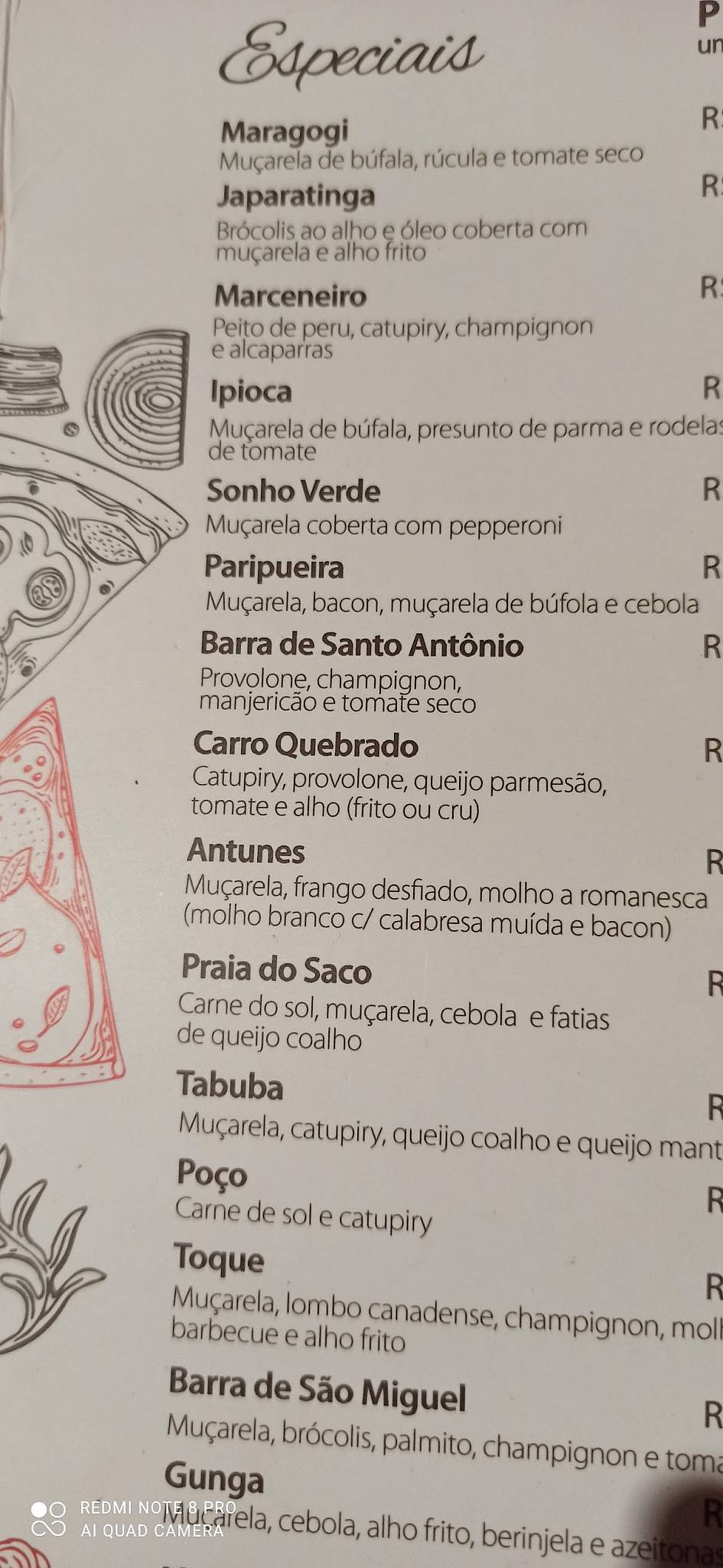 Fornaria e General - Jatiúca cardápio