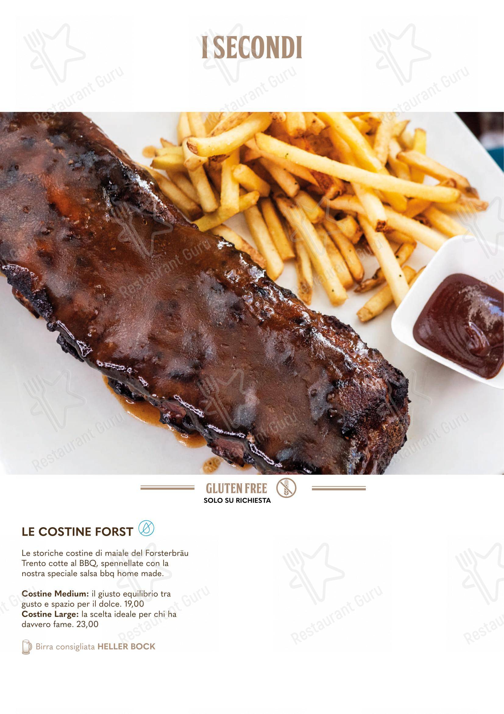 Menu per Forsterbräu Trento in Trento