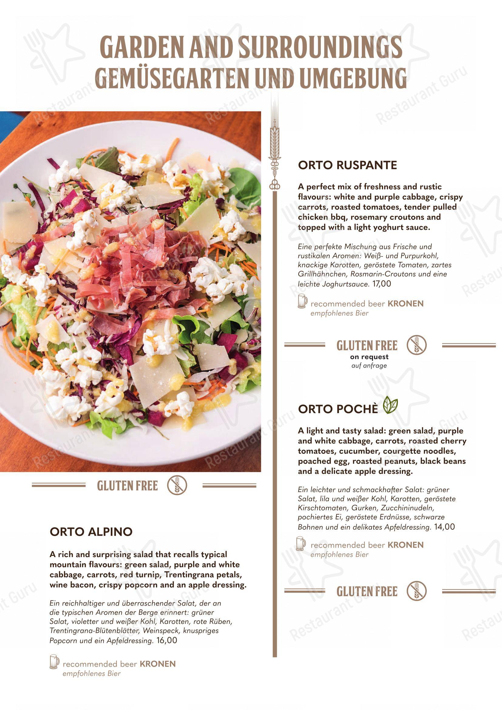 Основное меню per Forsterbräu Trento pub & bar