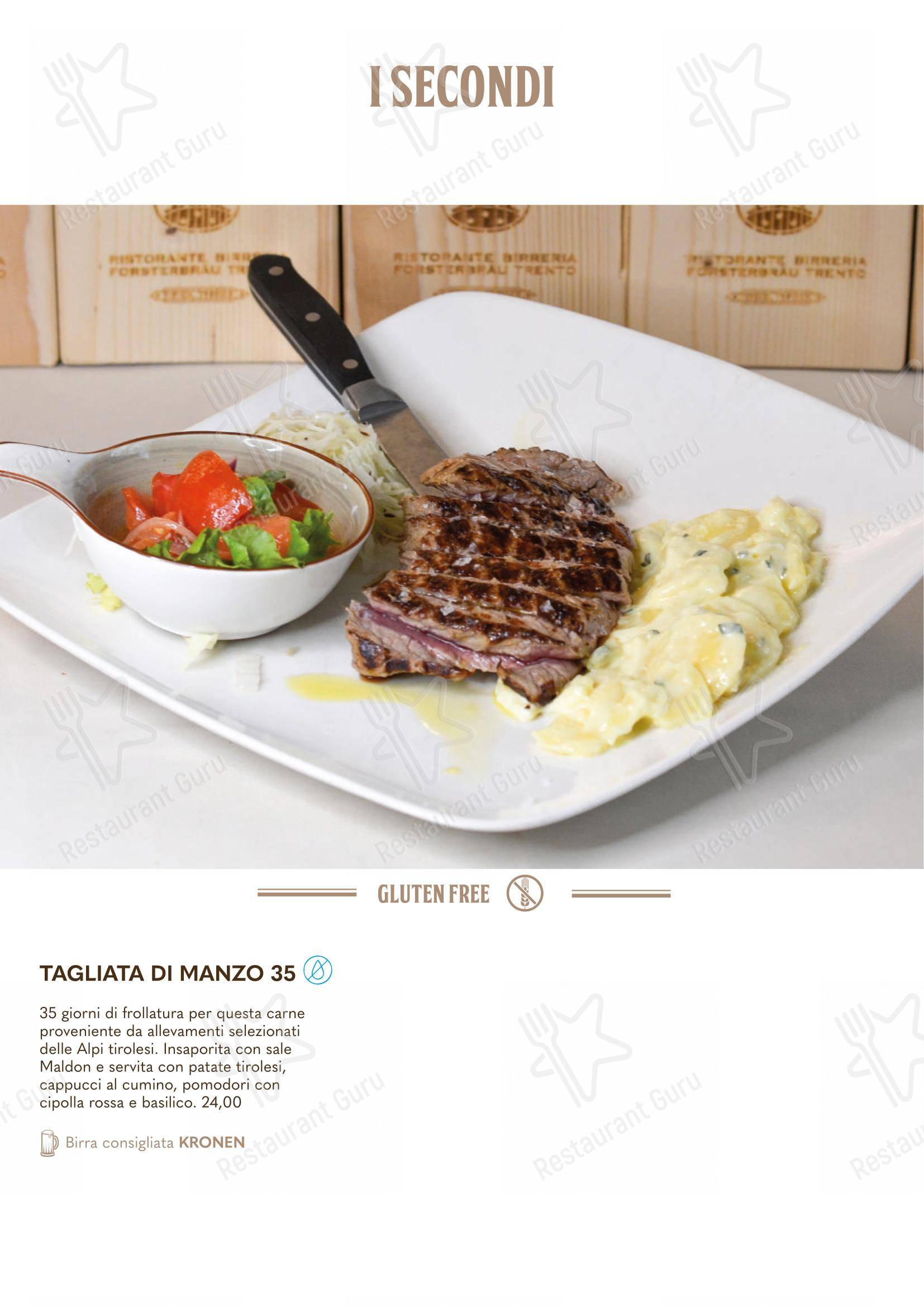 Menu per Forsterbräu Trento in Trento