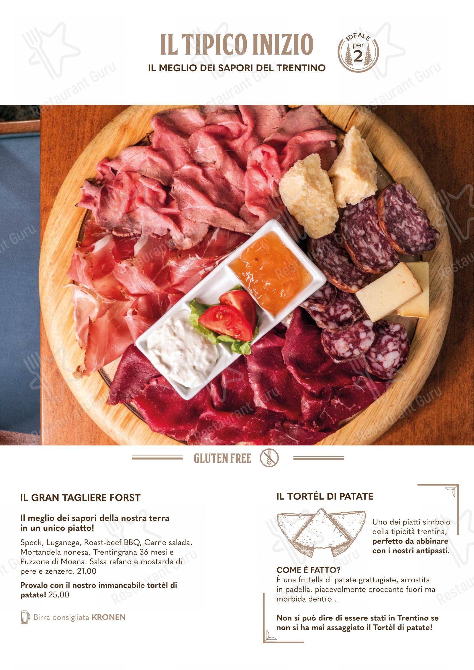 Menu di Forsterbräu Trento - Menu