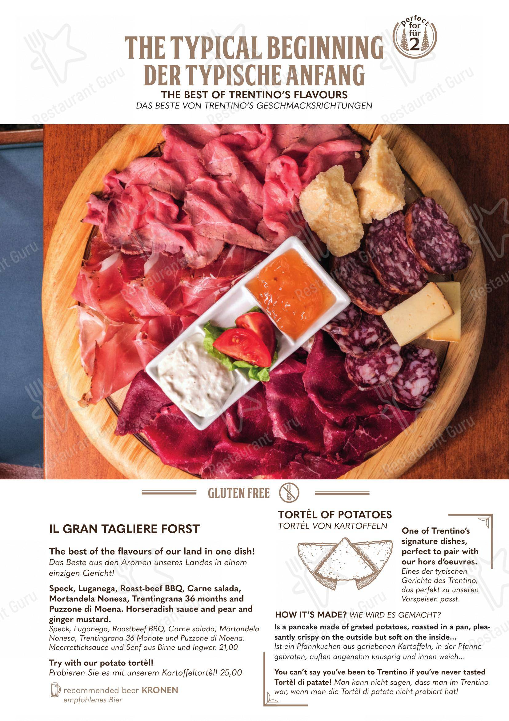 Forsterbräu Trento in Trento - Основное меню