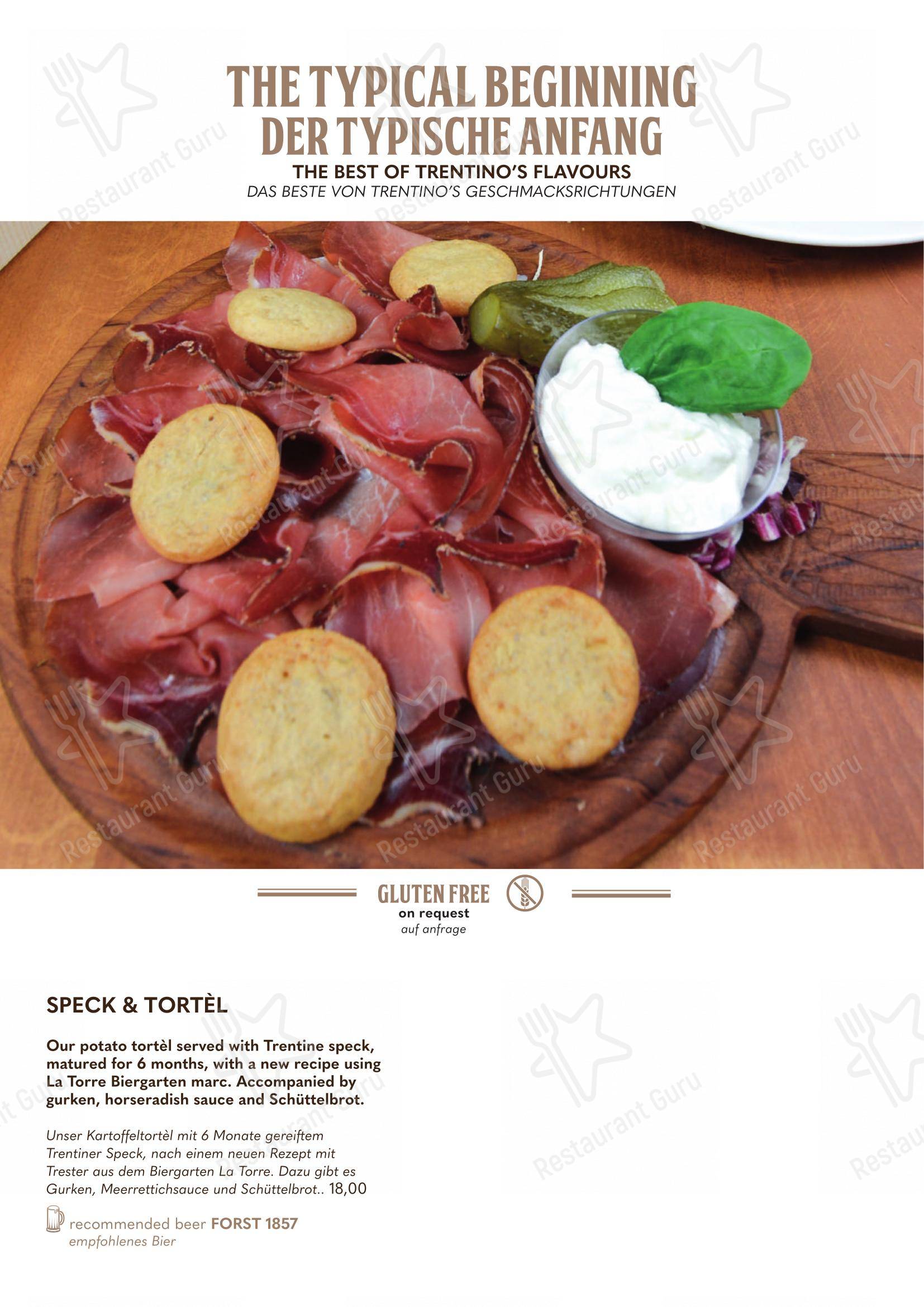 Menu di Forsterbräu Trento - Основное меню