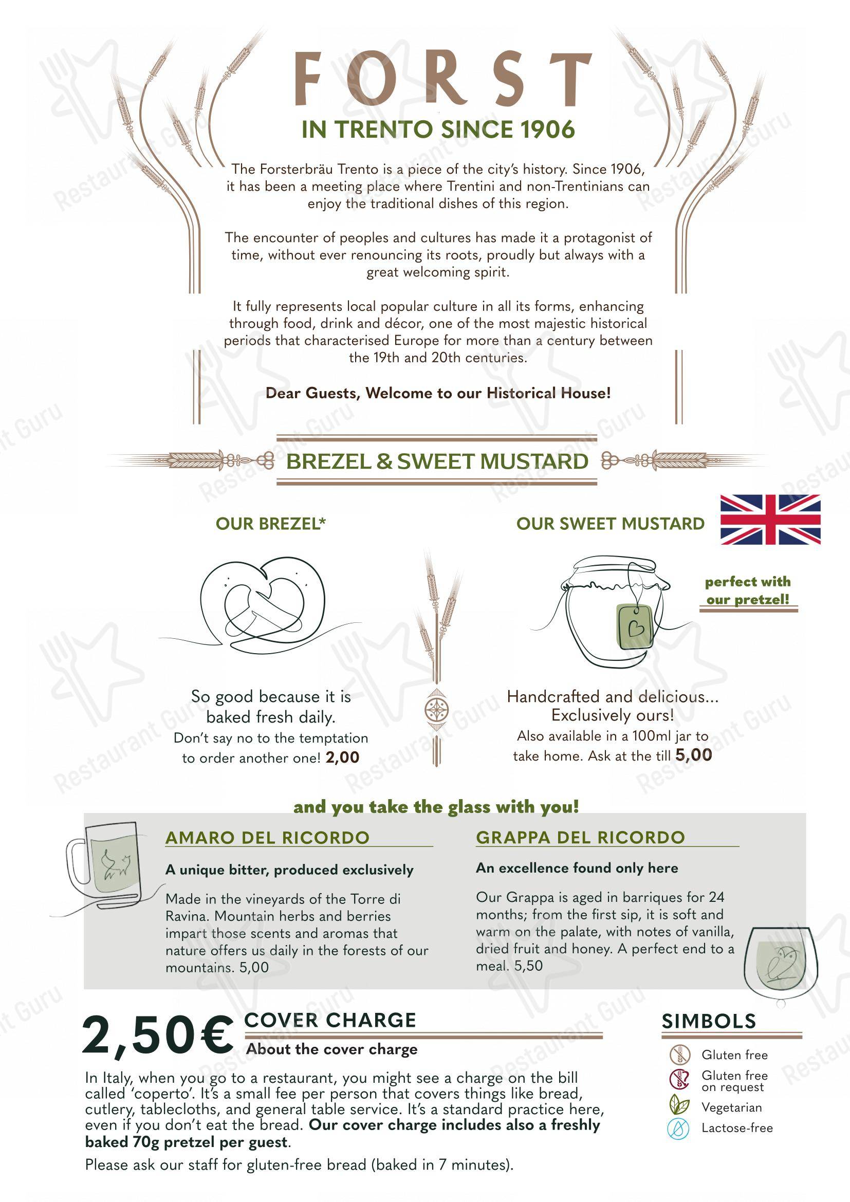 Основное меню per Forsterbräu Trento in Trento