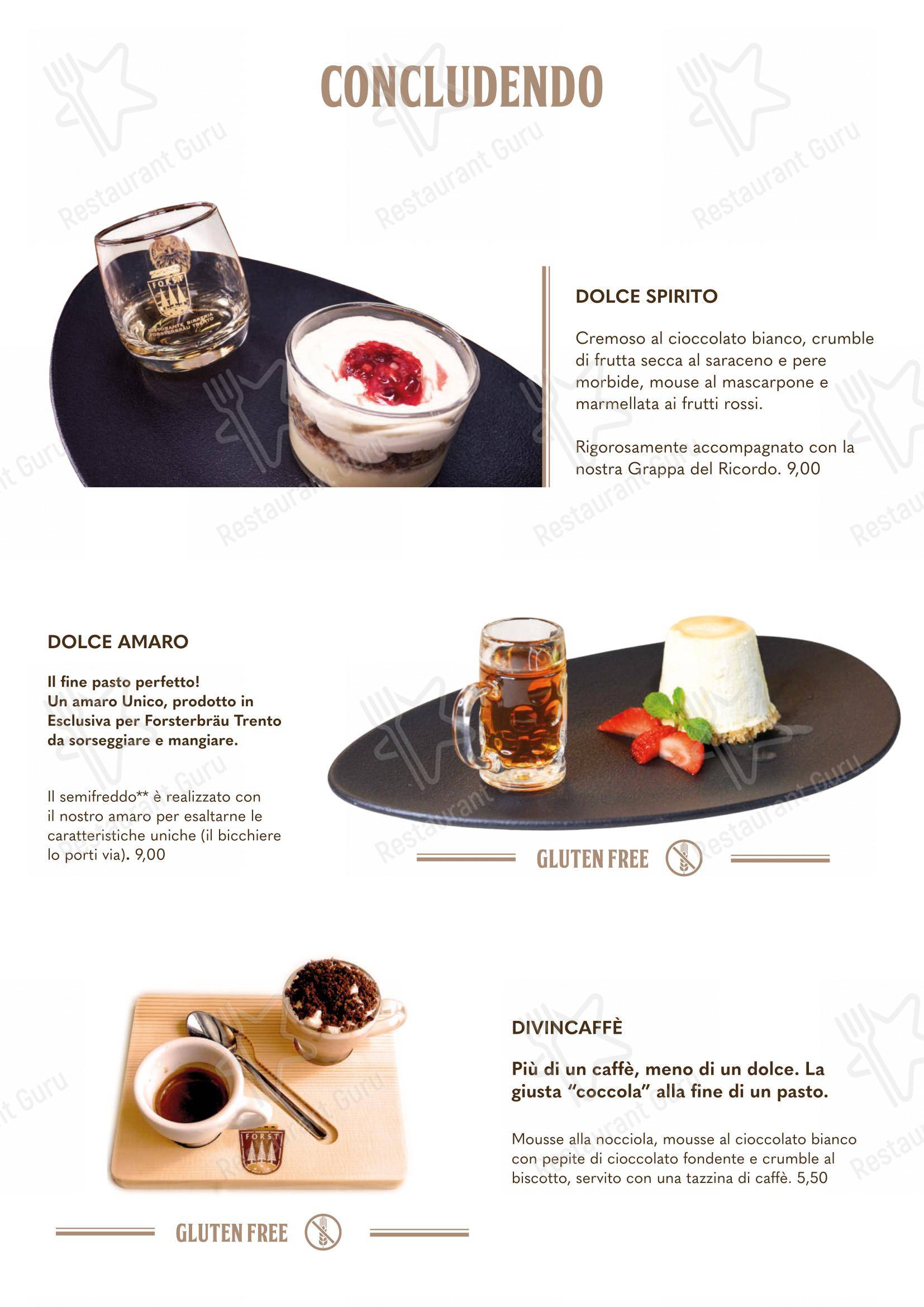 Forsterbräu Trento in Trento - Menu