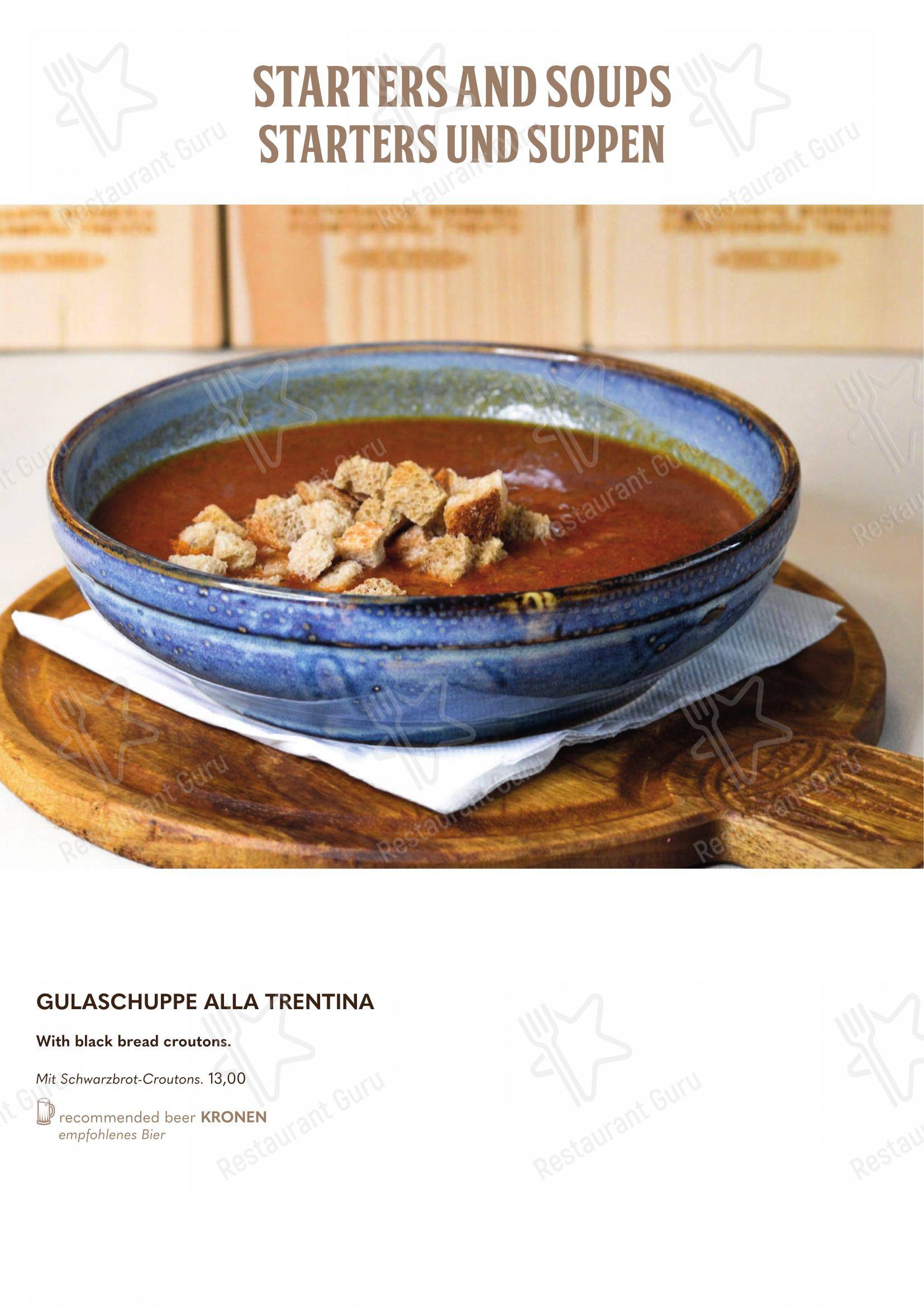 Основное меню per Forsterbräu Trento in Trento