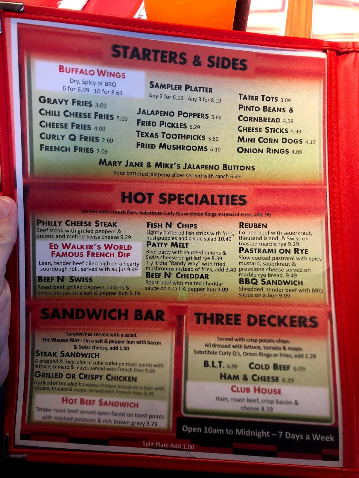 Menu at Ed Walker's DriveIn & Restaurant, Fort Smith