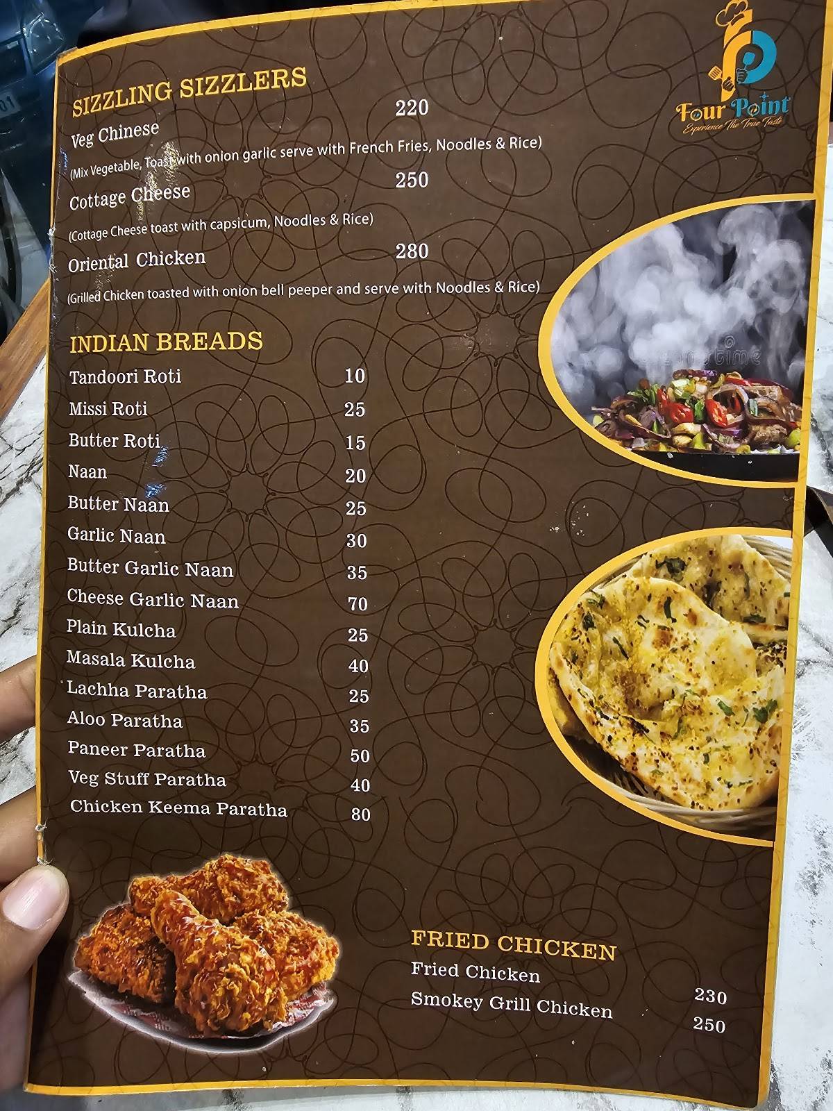 Four Point Restaurant menu