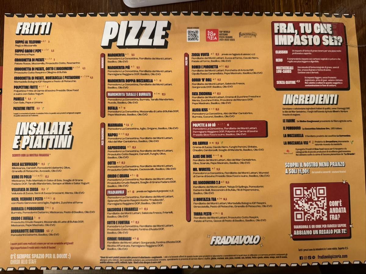 Menu di Fradiavolo Pizzeria - Rimini 