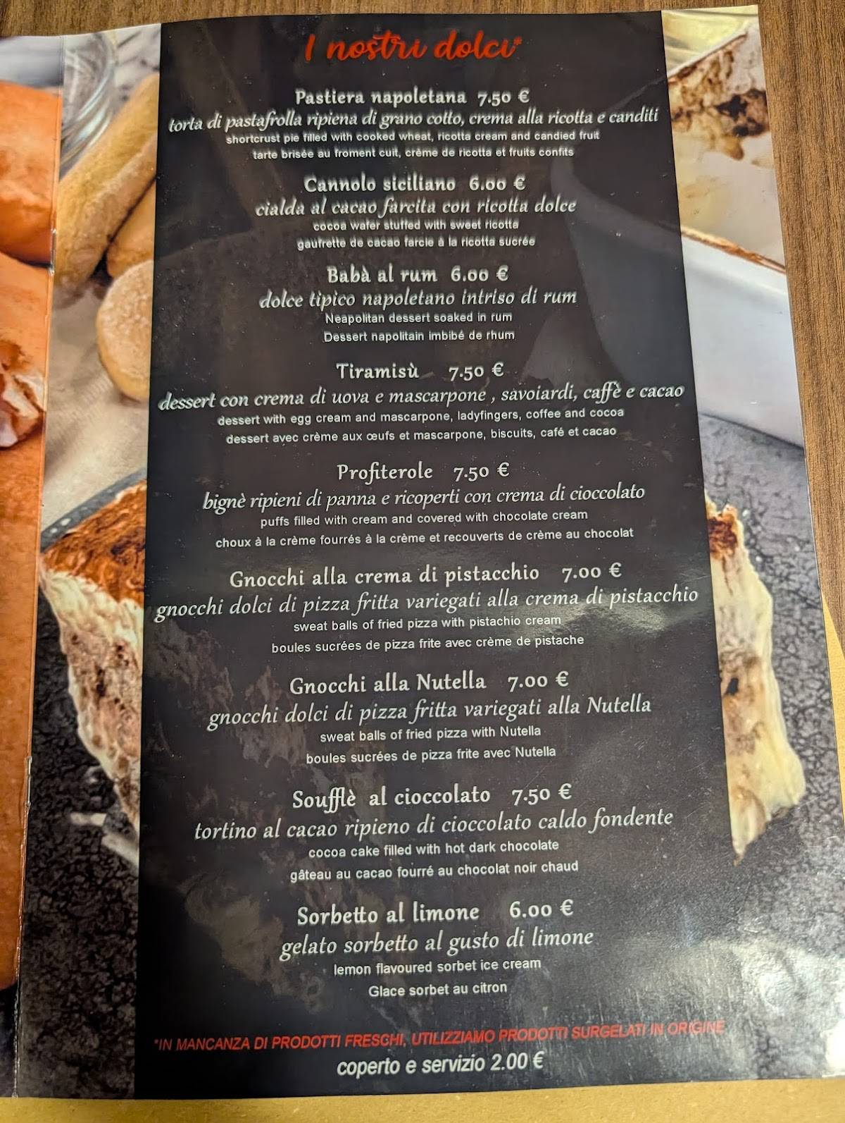 Menu di Fratelli Pummarò 