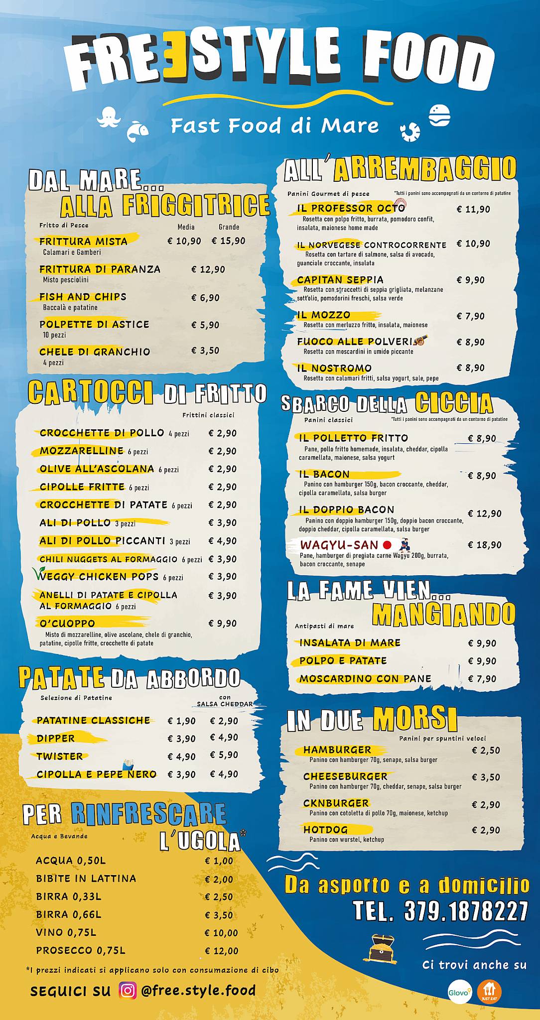 Menu di FreeStyle Food 