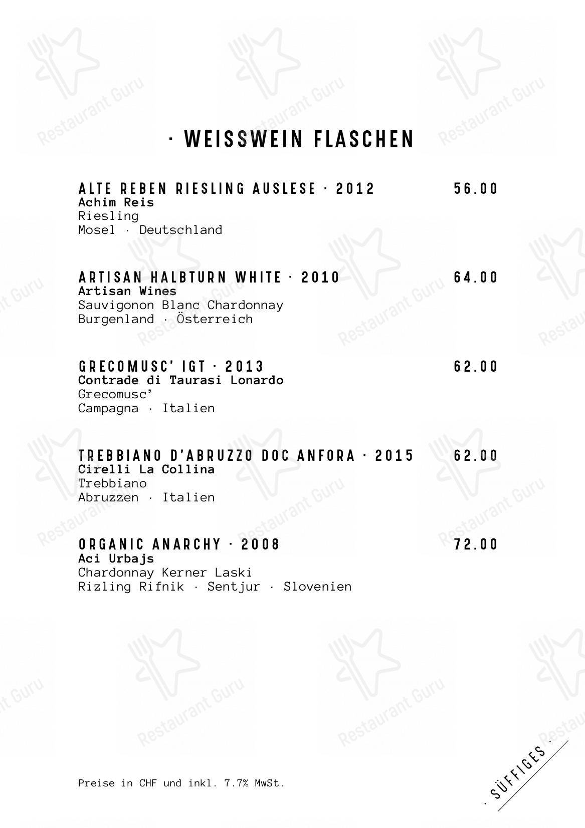 Menu per FREIBANK Speis & Trank in Berna