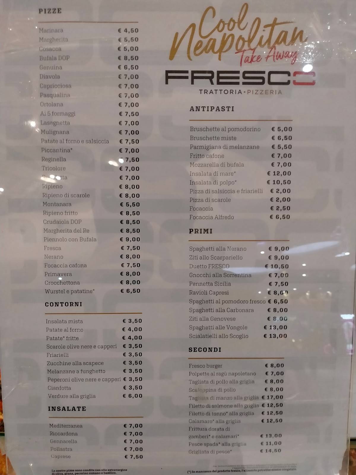 Menu di Fresco 