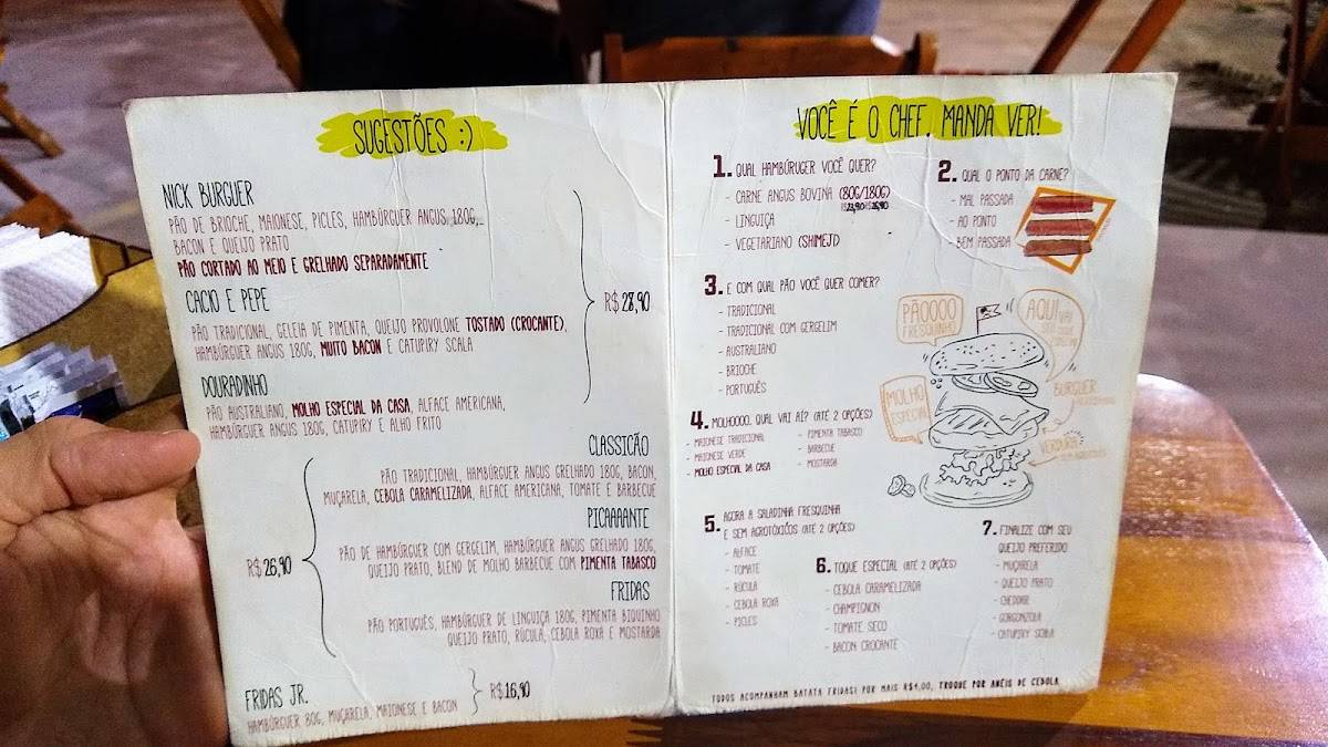 Fridas Burguer cardápio