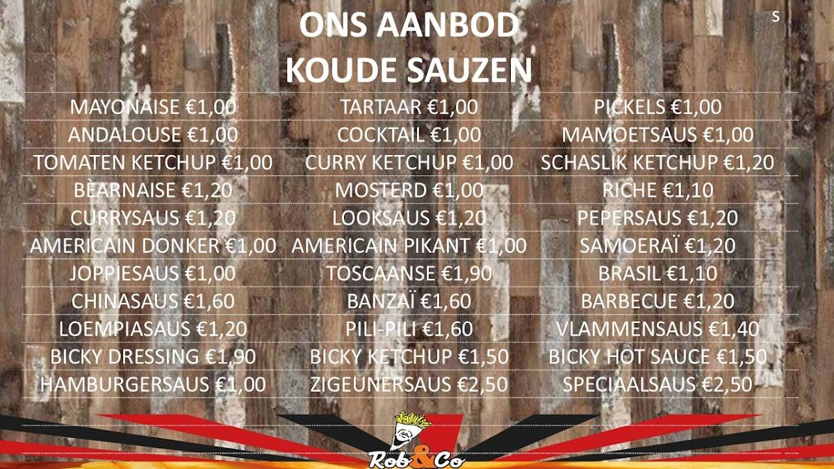 Menu de Frituur Rob & Co