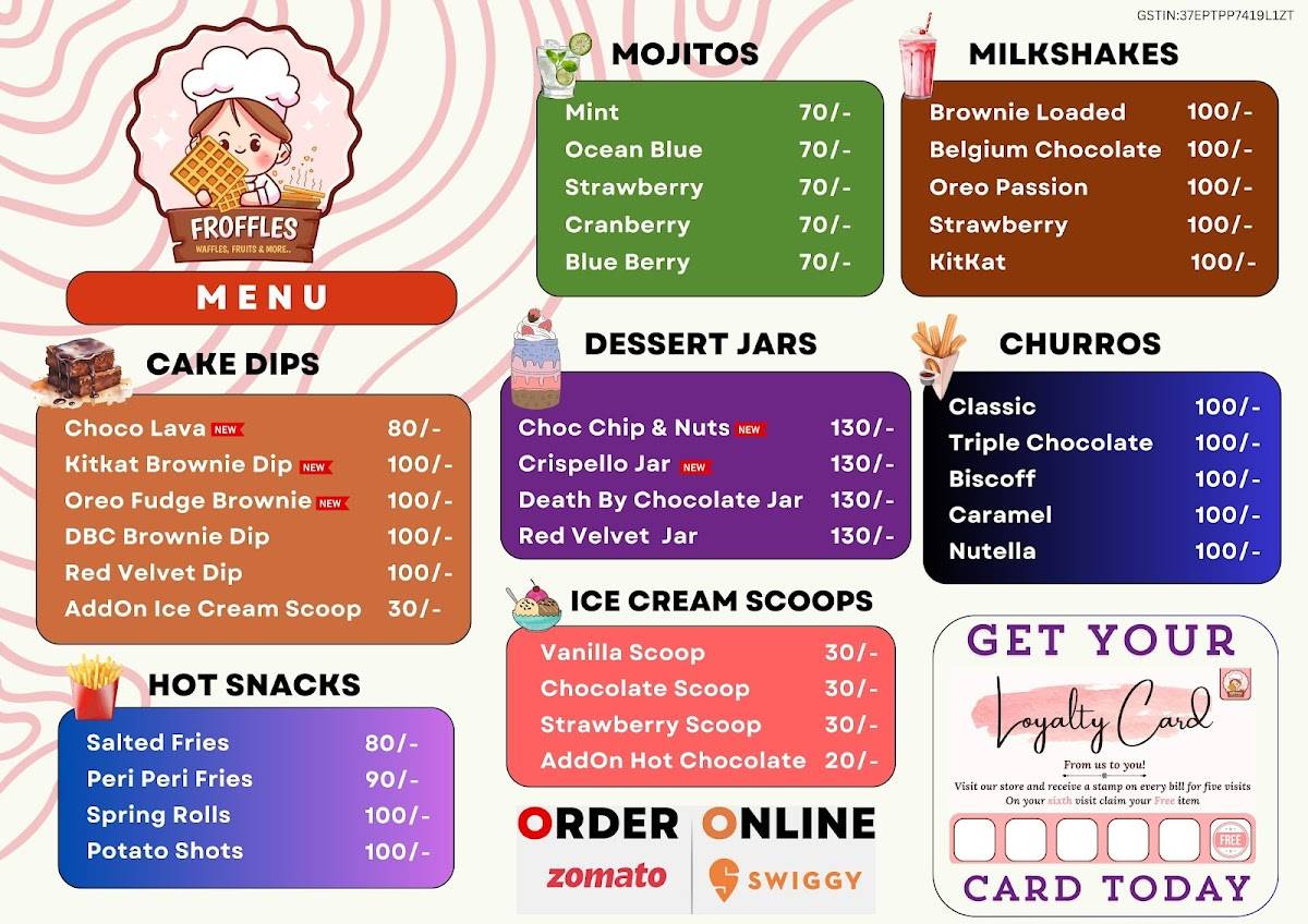 Froffles menu