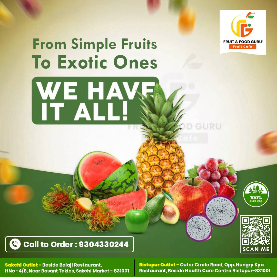 Fruit and Food Guru menu