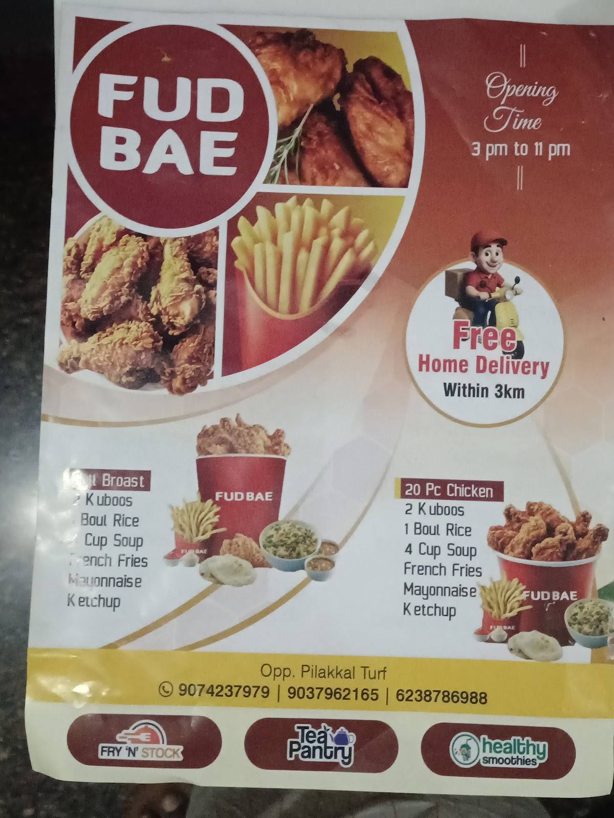 Fud Bae menu