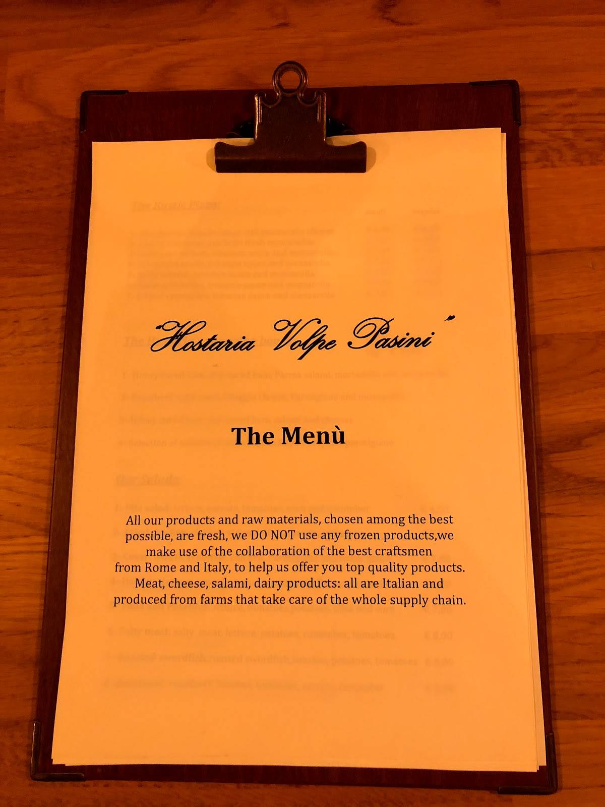 Menu di Fuligni 