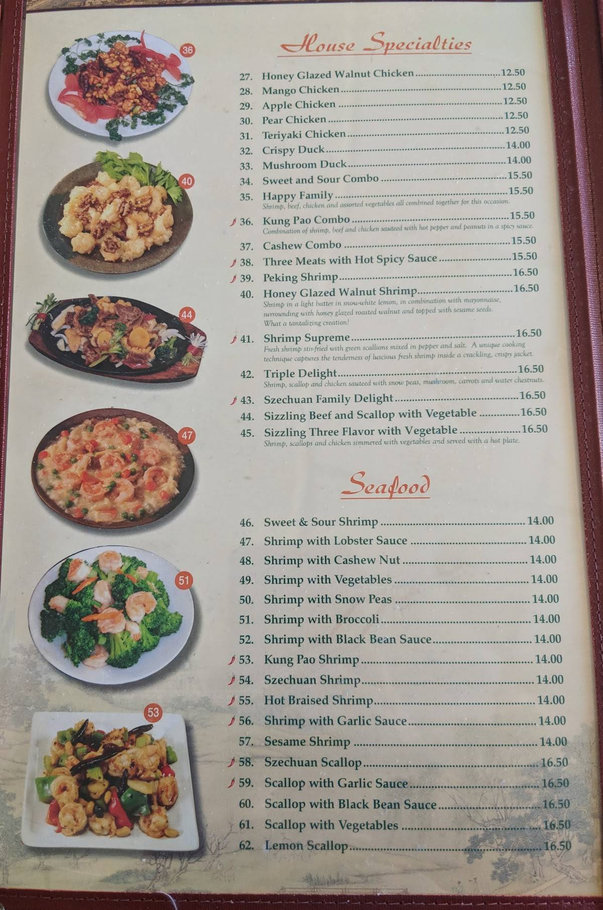 Menu at Full House Chinese Restaurant, Mills