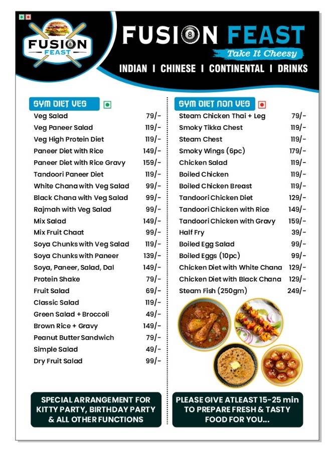 Fusion Feast menu