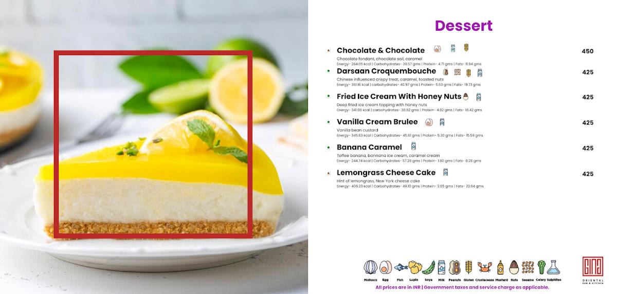 GING menu