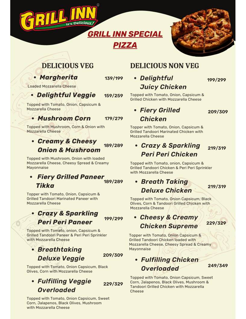 GRILL INN menu