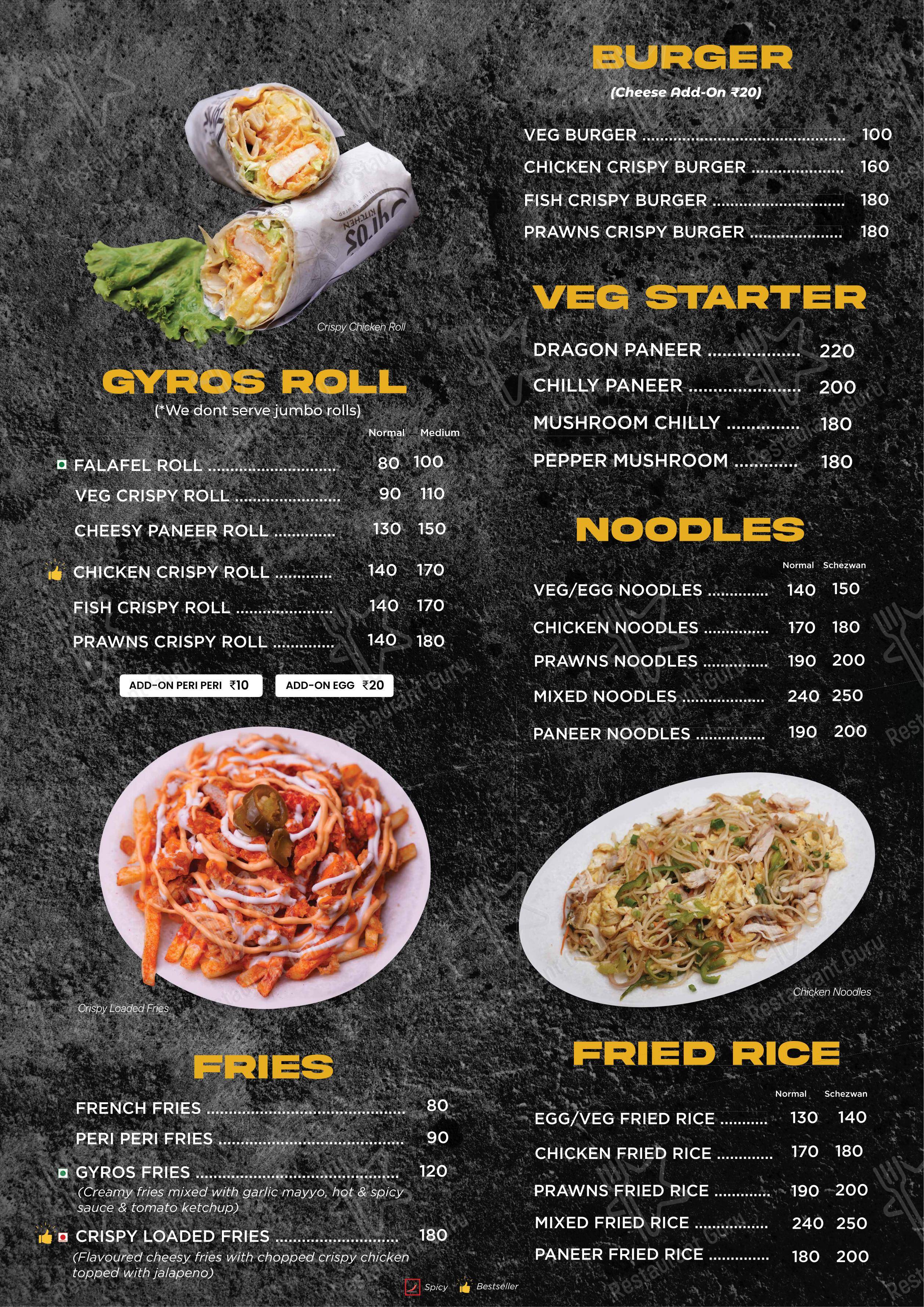 GYROS KITCHEN Kammanahalli in Bengaluru - Menu