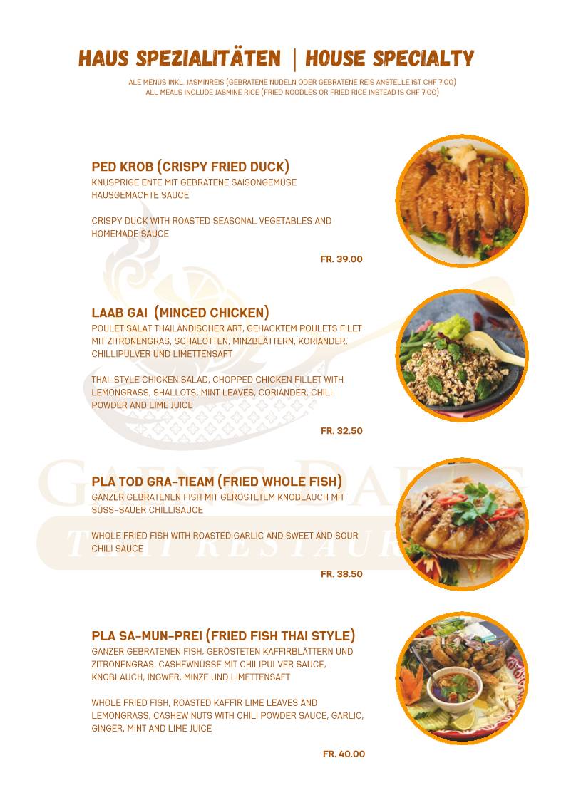 Menu di Gaeng Daeng Thai Restaurant 