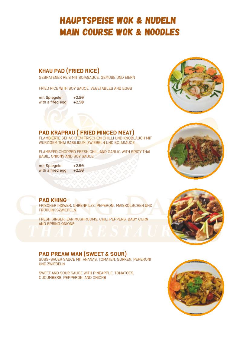 Menu di Gaeng Daeng Thai Restaurant 