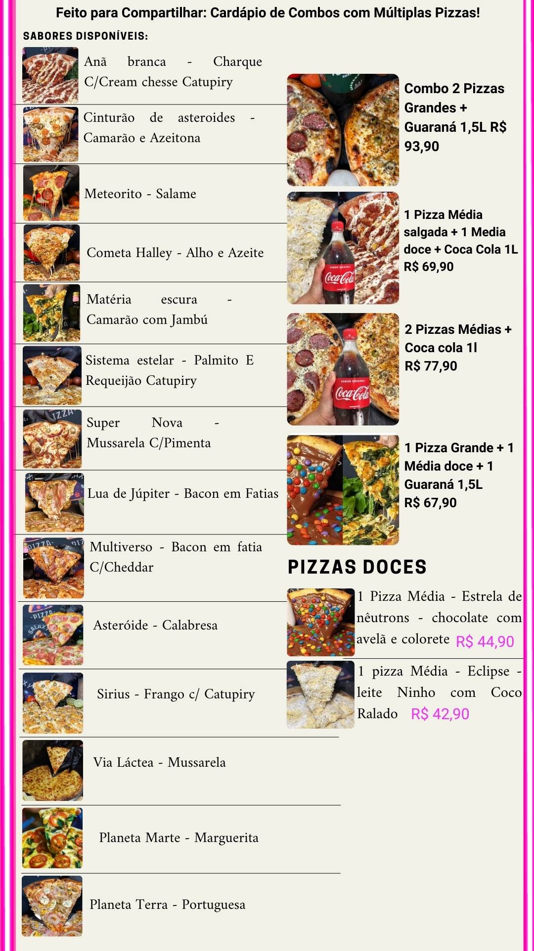 Galaxy Pizza Delivery cardápio