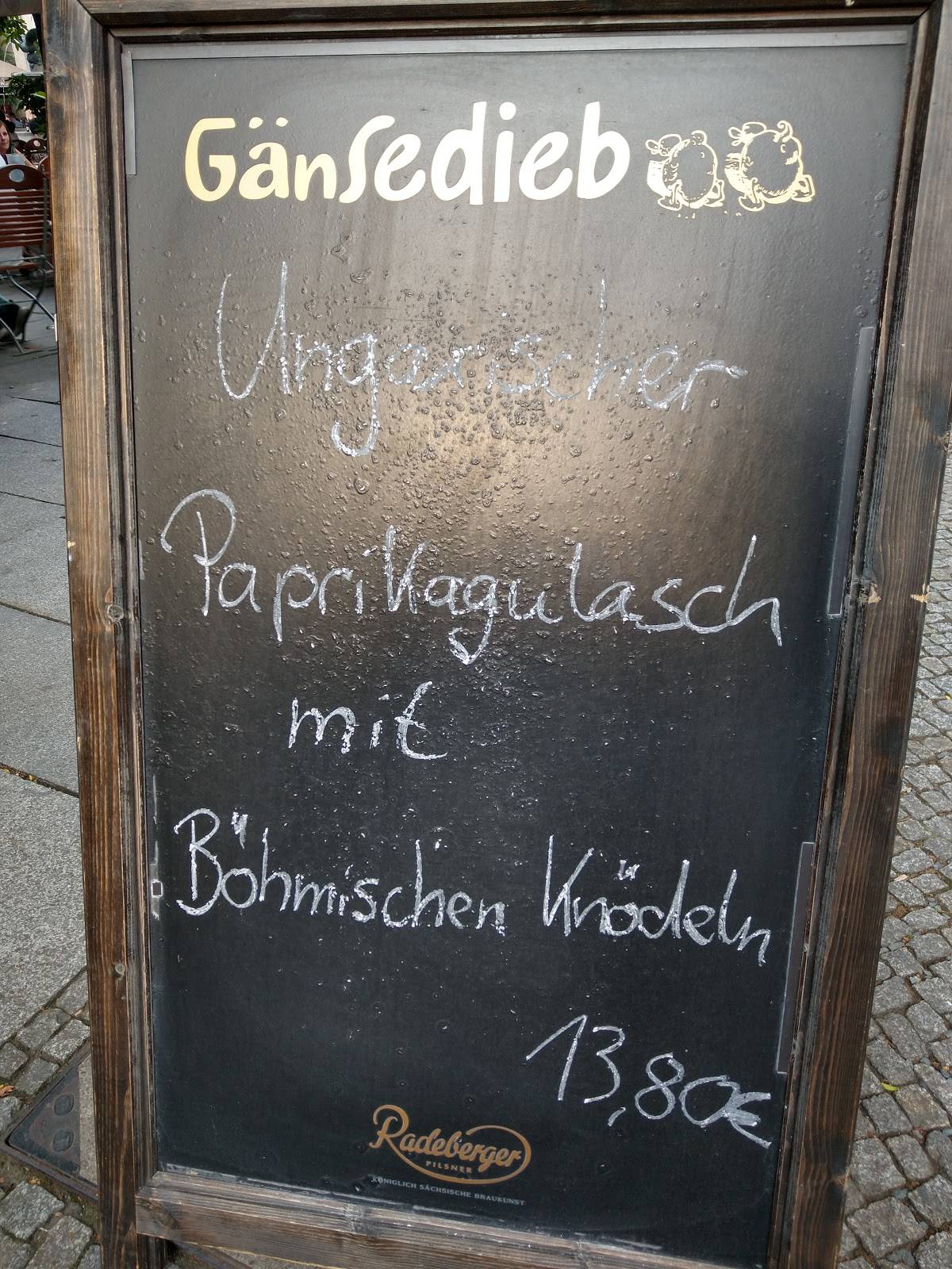 Speisekarte von Gänsedieb pub & Bar, Dresden, Weiße Gasse 1