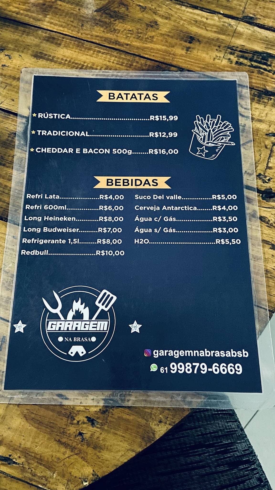 Menu Em Garagem Na Brasa Restaurante Bras Lia