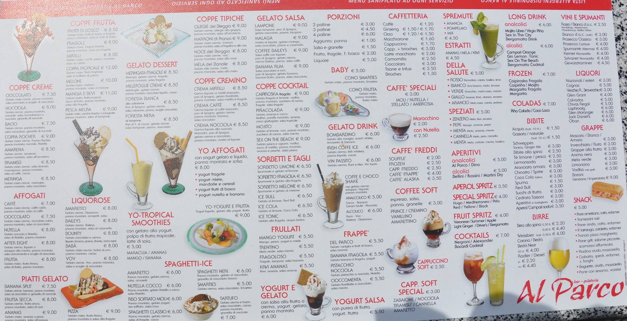 Menu di Gelateria Al Parco 