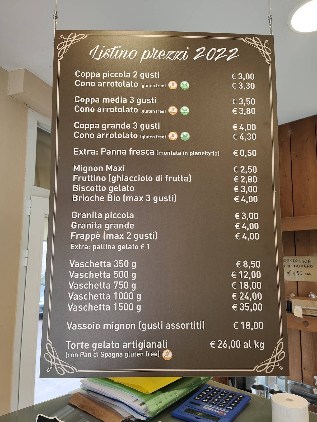 Menu di Gelateria Santa Colomba 