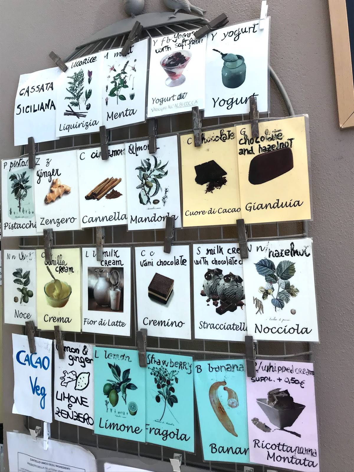 Menu di Gelateria Dolceneve Bio 