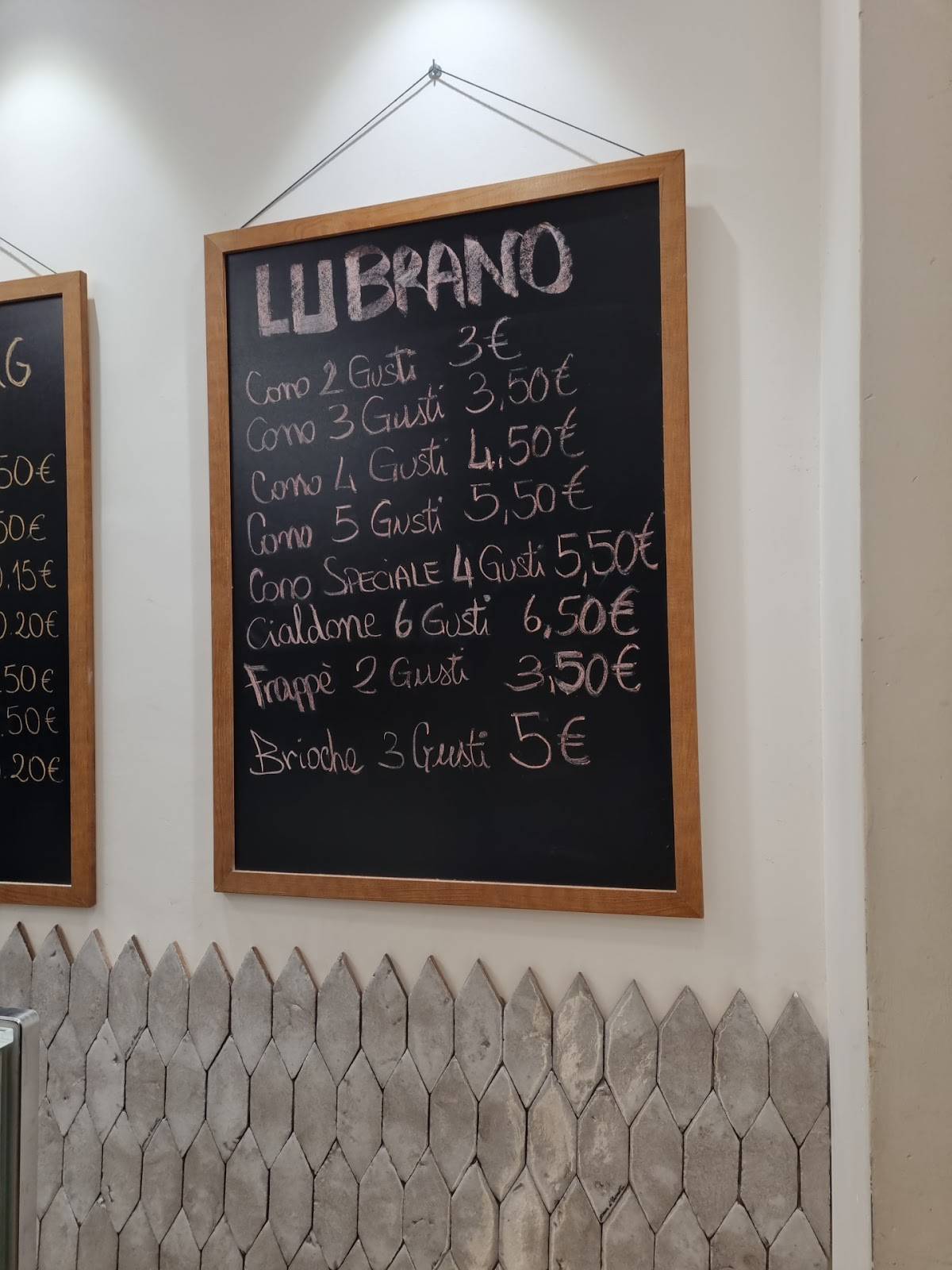 Menu di Gelateria Lubrano Roma 