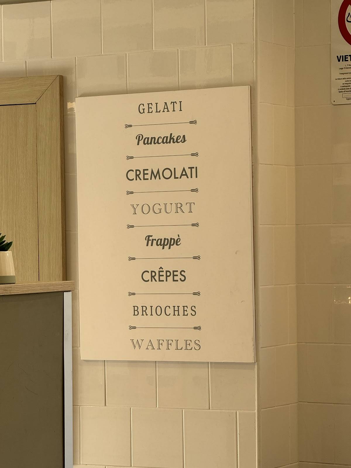 Menu di Gelato San Lorenzo 100 % Naturale 