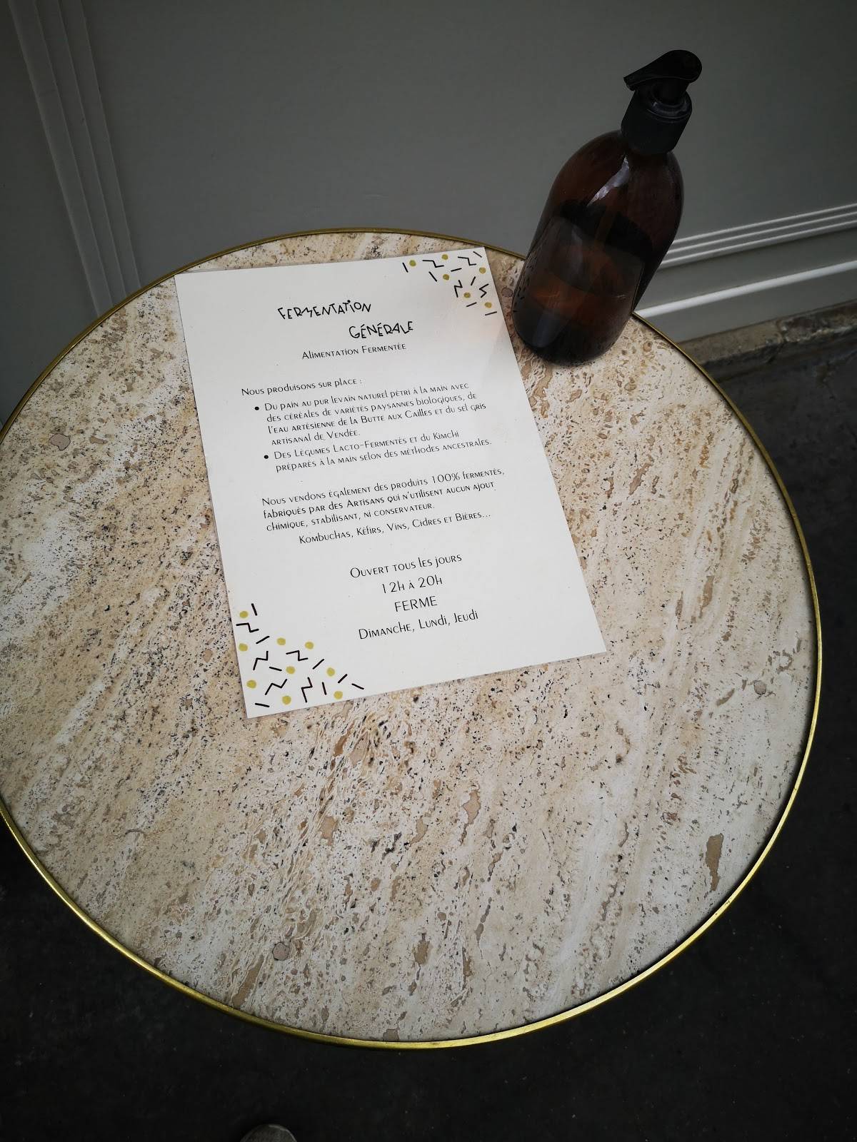 Menu de Fermentation Générale