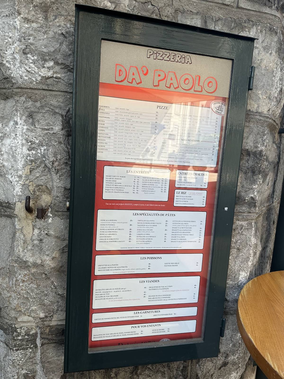 Menu di Da Paolo 