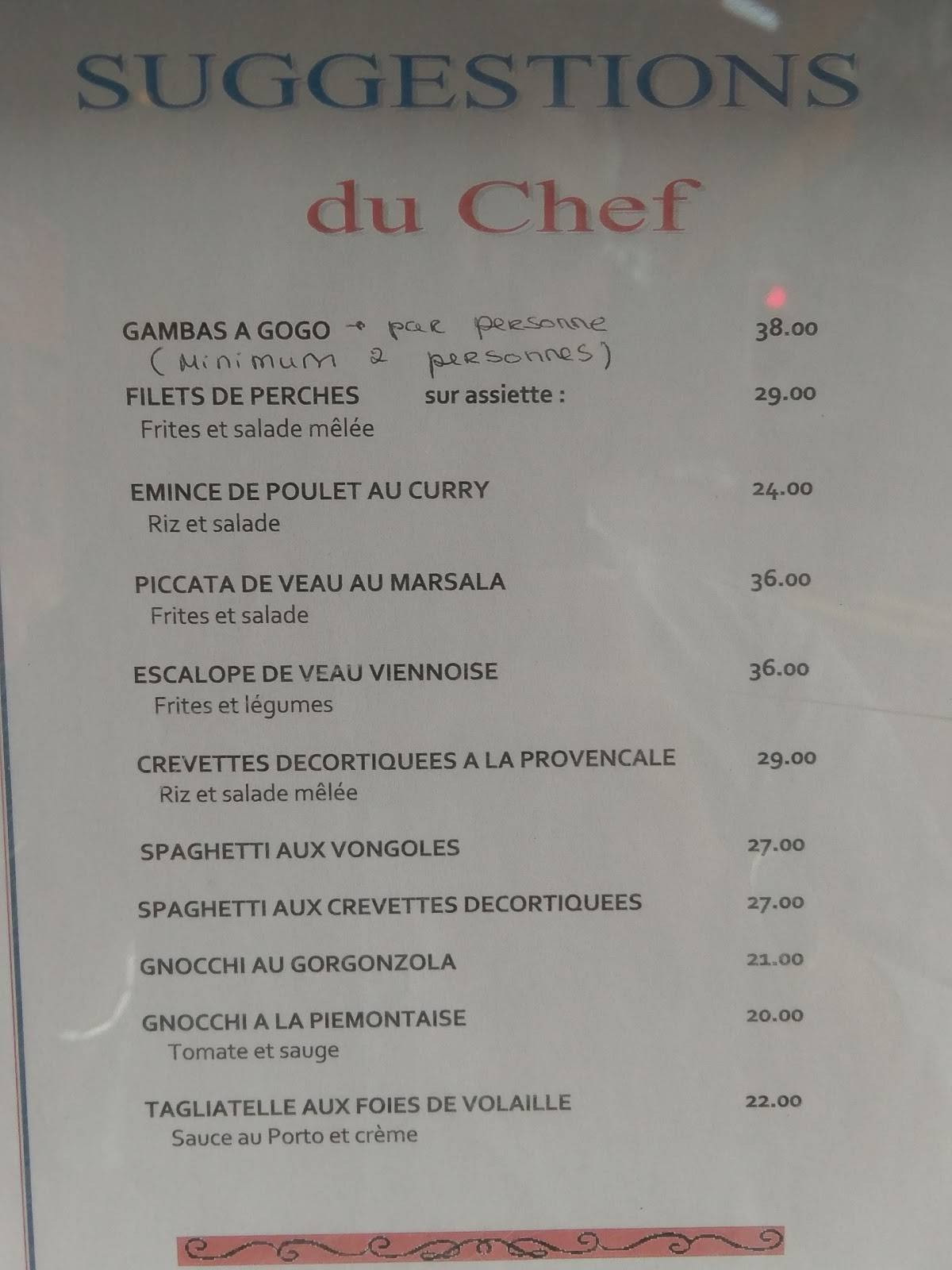 Menu di Restaurant Trigal 