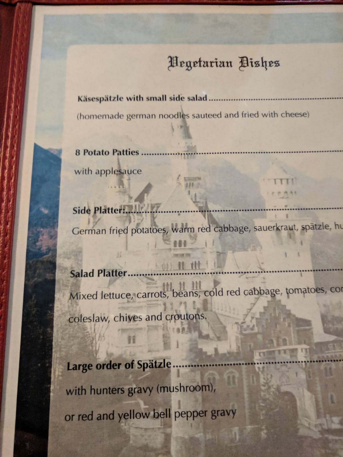 Menu at German Café restaurant, French Lick, 452 S Maple St