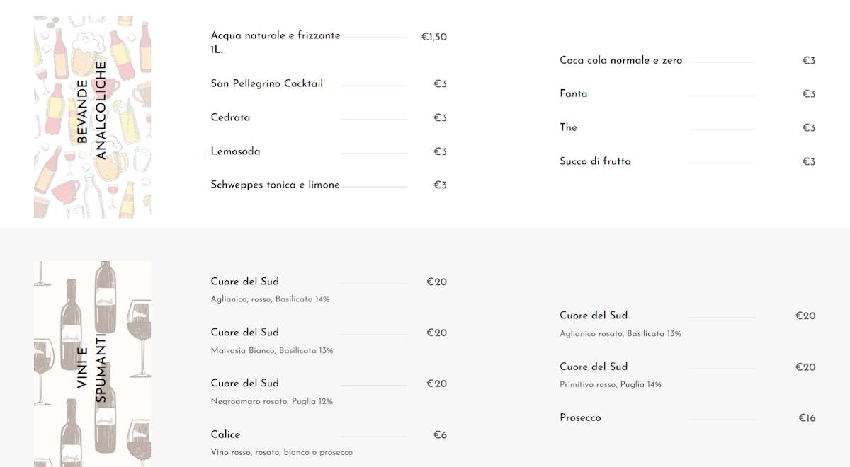 Menu di Giù A Sud -green Bistrot- 